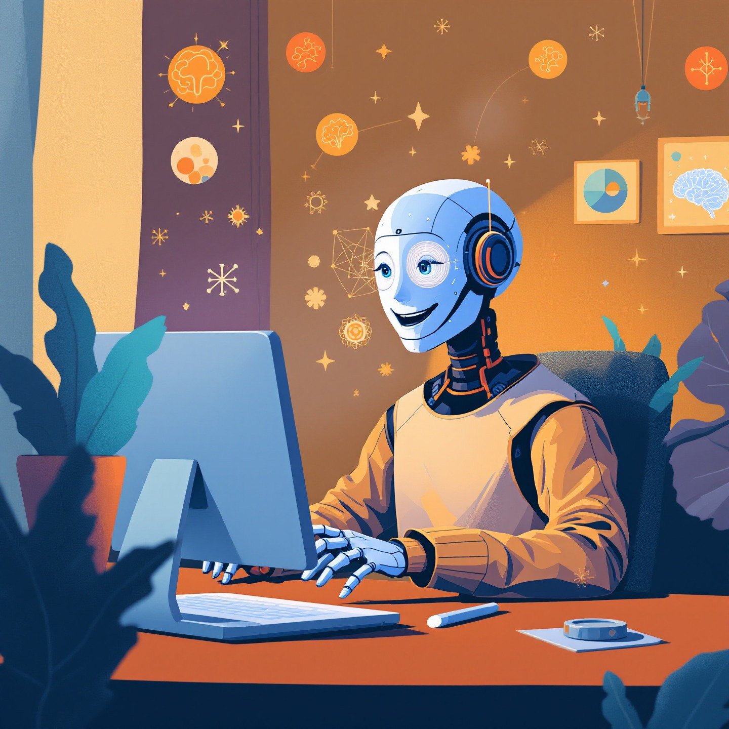 Ilustración comparando si un psicólogo IA reemplaza terapia presencial, mostrando un equilibrio entre ambas.